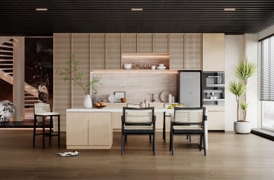 侘寂风别墅餐厅3D模型下载